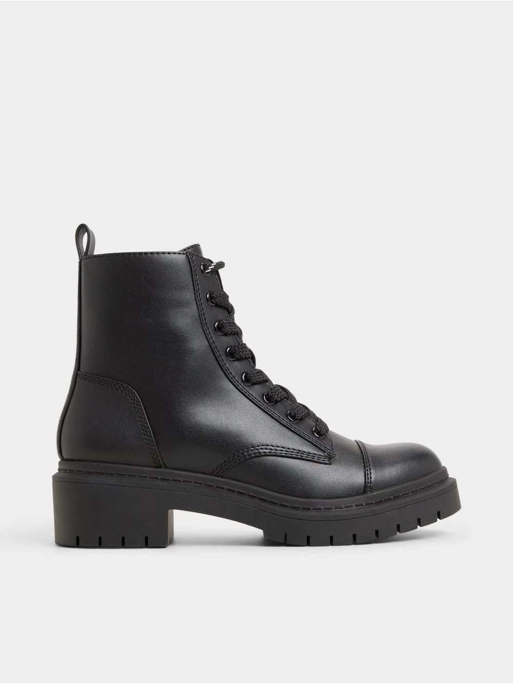 Classic Women's Black Lace-Up Combat Boot